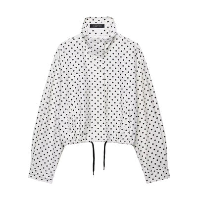 Dotty | Leichte Polka-Dot-Jacke mit Stehkragen &amp; Kordelzug