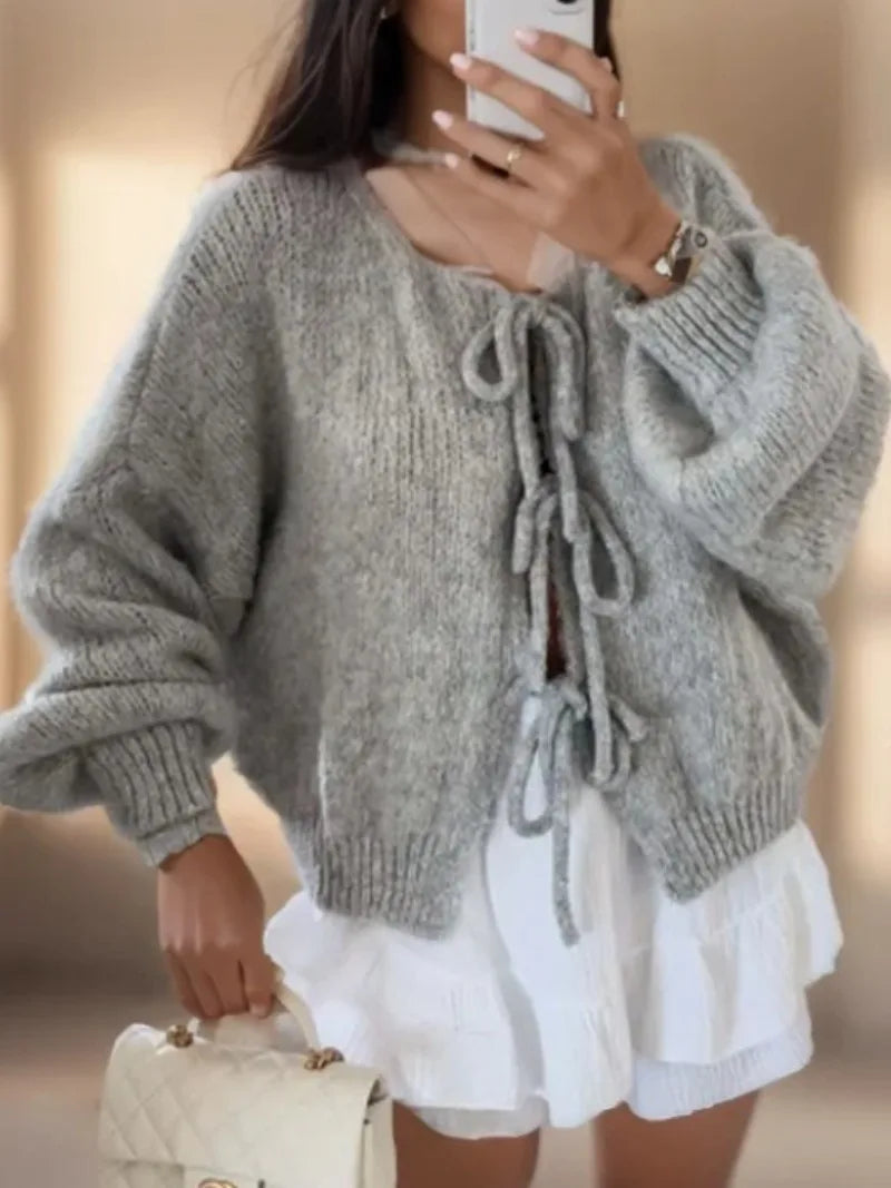 Locker geschnittene Strickjacke für Frauen