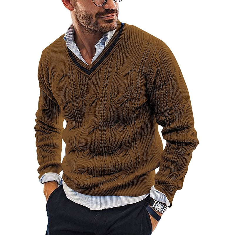 Vintage Langarm-Winterpullover für Männer
