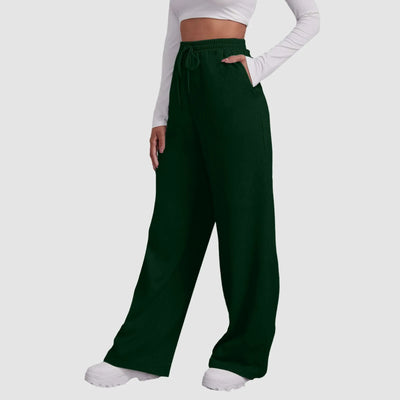 Heidi-Mode | Breite Beinen Hosen für Frauen Fleece für Sweatpants Gerade Hosen Bund Alle Math Einfache Fitness Joggers Reise Basis Hosen