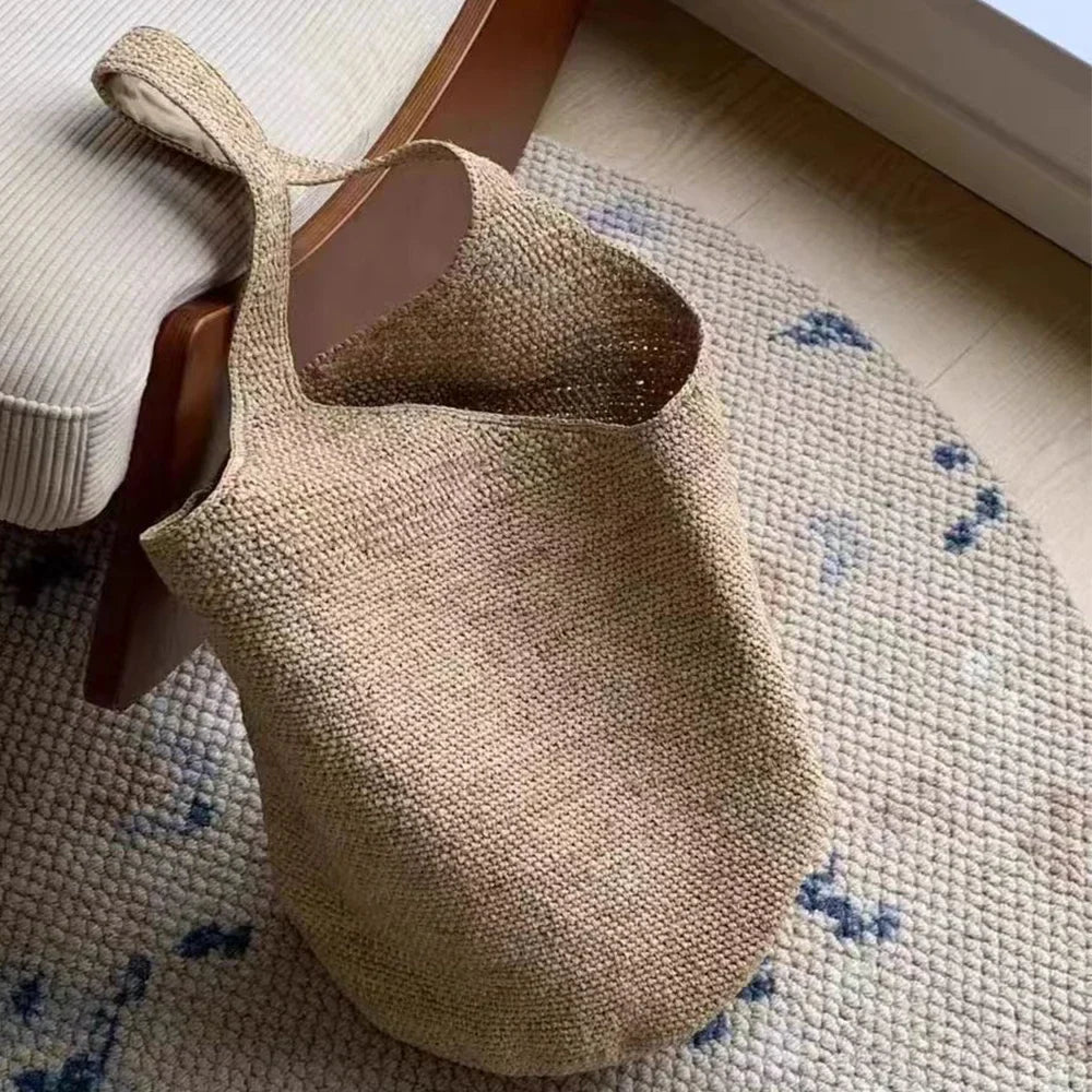 Boho Strohtasche Damen – Handgefertigte Strandtasche Sommer 2025 Shopper