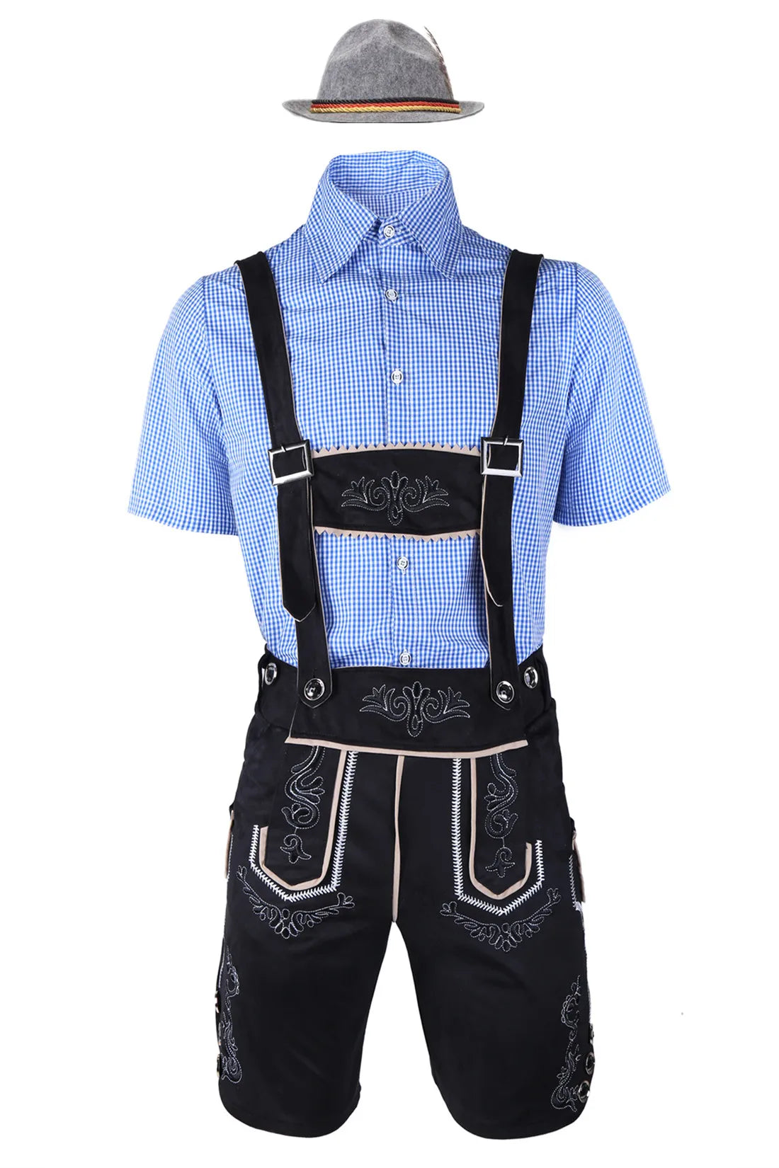 Oktoberfest Trachten Set Herren – Komplettes Outfit mit Lederhosen, Hemd und Hut