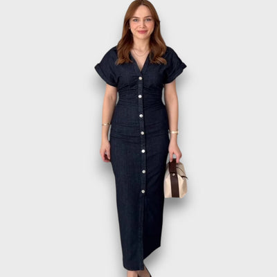 Venera – Figurnahes Hemdblusenkleid mit Knopfleiste