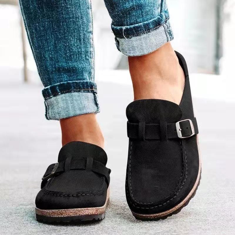 Wildleder-Loafer mit Schnalle für Damen