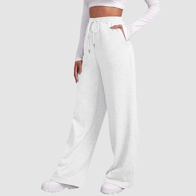 Heidi-Mode | Breite Beinen Hosen für Frauen Fleece für Sweatpants Gerade Hosen Bund Alle Math Einfache Fitness Joggers Reise Basis Hosen