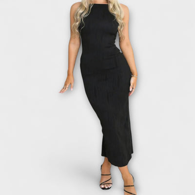 Elegantes ärmelloses Maxikleid mit Raffungen