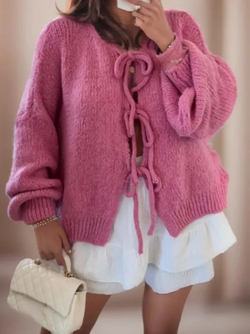 Locker geschnittene Strickjacke für Frauen
