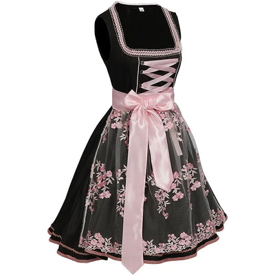 Damen Elegante Rosa Oktoberfest Dirndl Kleid