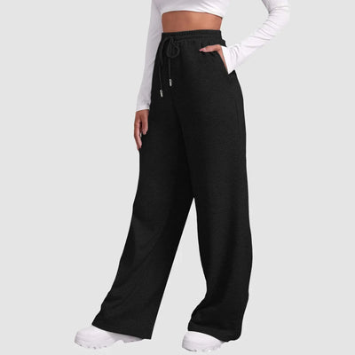 Heidi-Mode | Breite Beinen Hosen für Frauen Fleece für Sweatpants Gerade Hosen Bund Alle Math Einfache Fitness Joggers Reise Basis Hosen
