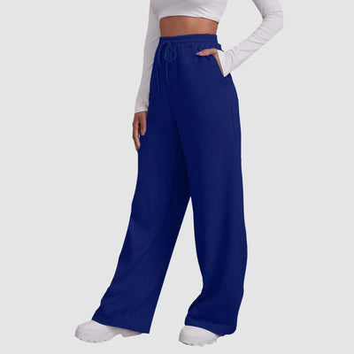 Heidi-Mode | Breite Beinen Hosen für Frauen Fleece für Sweatpants Gerade Hosen Bund Alle Math Einfache Fitness Joggers Reise Basis Hosen