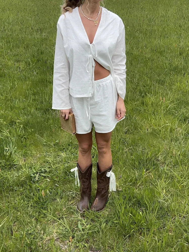 Heidi-Mode | Schnür-Longsleeve-Shirt