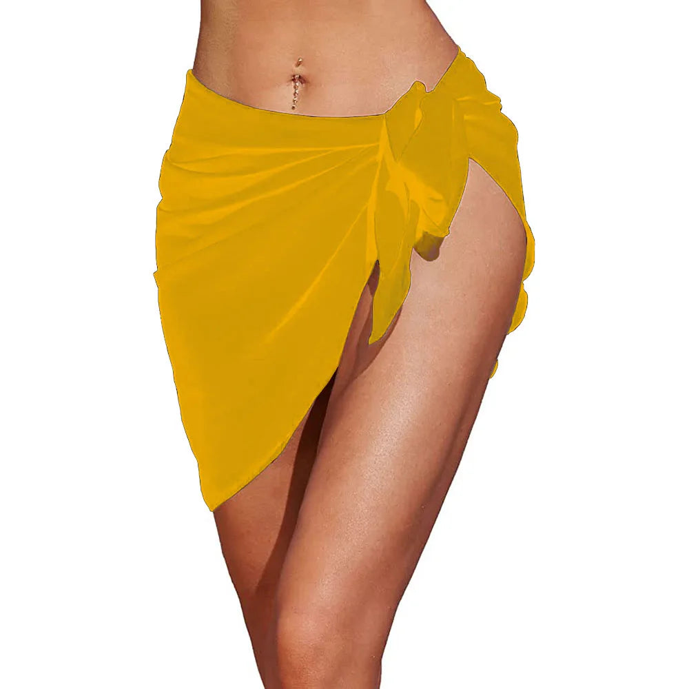 Heidi-Mode | Damen Strand Lang&Kurz Kurz Rock Sarong Badeanzug Abdeckung Sommer Bikini Wickel Transparent Schal für Bademode Abdeckung