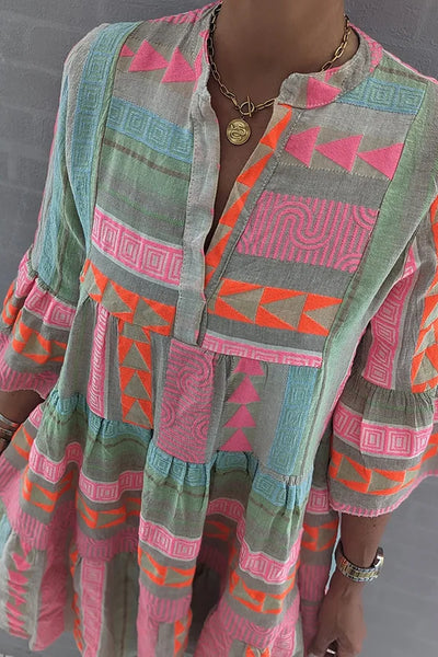 Sienna | Bohemian Geometric Tiered Dress