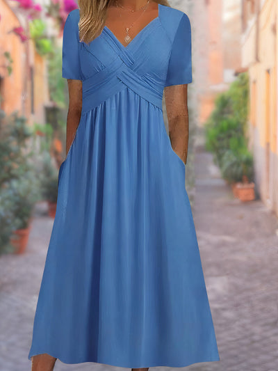 Crisscross Oberteil V-Ausschnitt Kleid für Damen