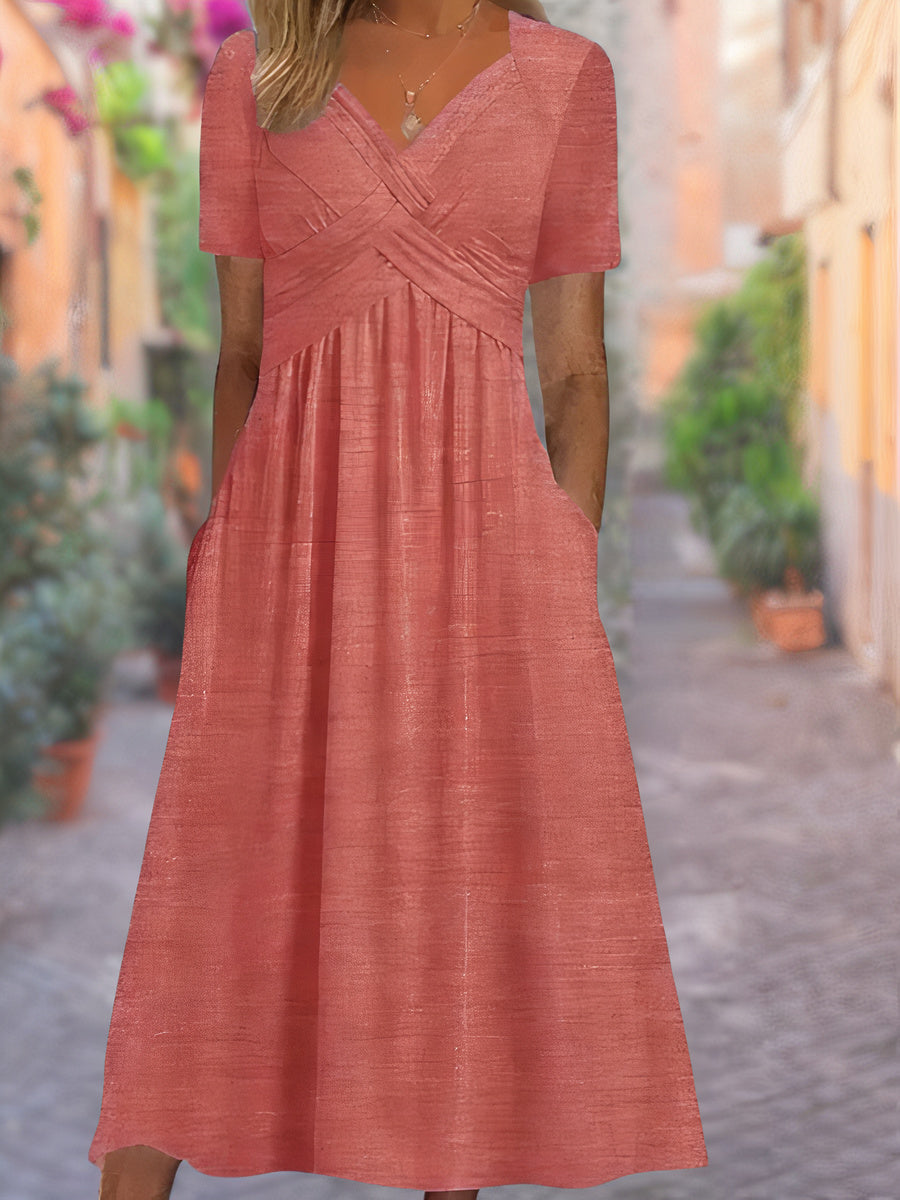 Crisscross Oberteil V-Ausschnitt Kleid für Damen