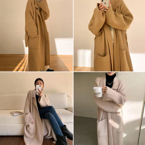 Elegante lange Strickjacke für Frauen