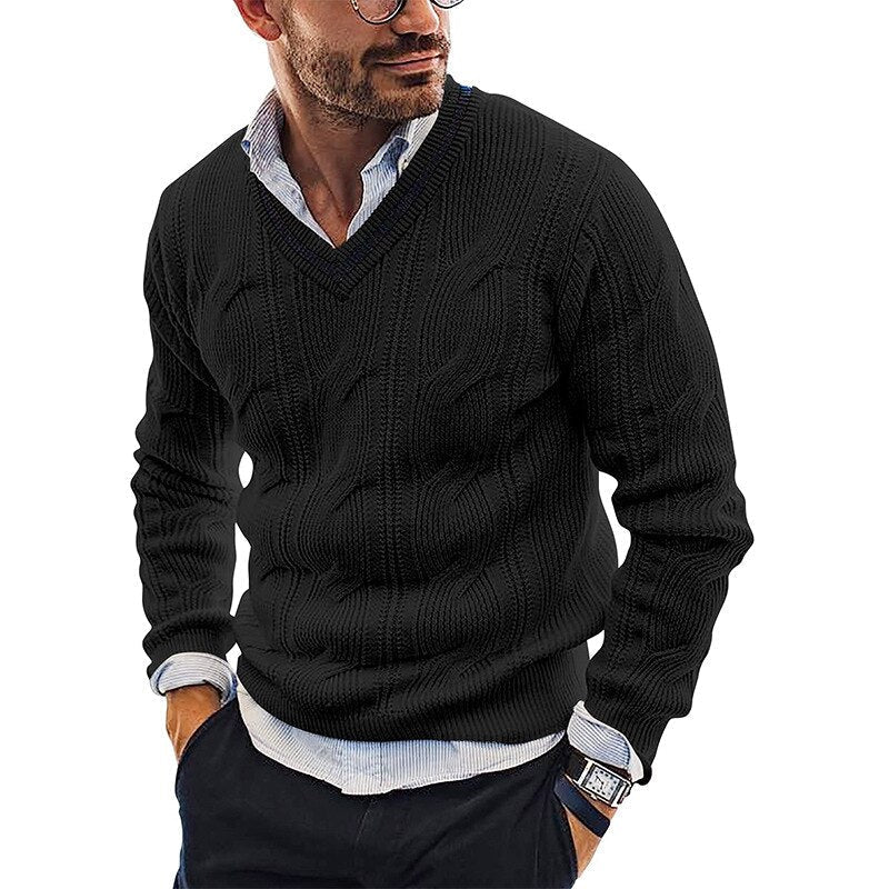 Vintage Langarm-Winterpullover für Männer
