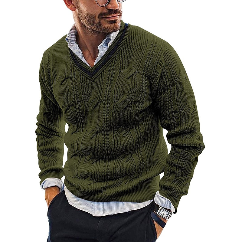 Vintage Langarm-Winterpullover für Männer