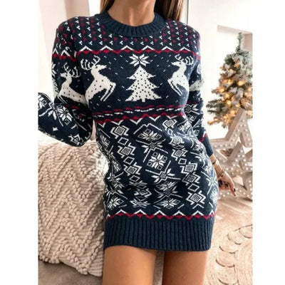 Gestricktes Weihnachtskleid für Damen