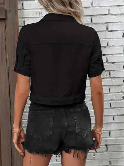 Damen Jeansjacke mit kurzen Ärmeln – Lässiger Streetstyle für den Sommer