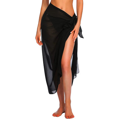 Heidi-Mode | Damen Strand Lang&Kurz Kurz Rock Sarong Badeanzug Abdeckung Sommer Bikini Wickel Transparent Schal für Bademode Abdeckung