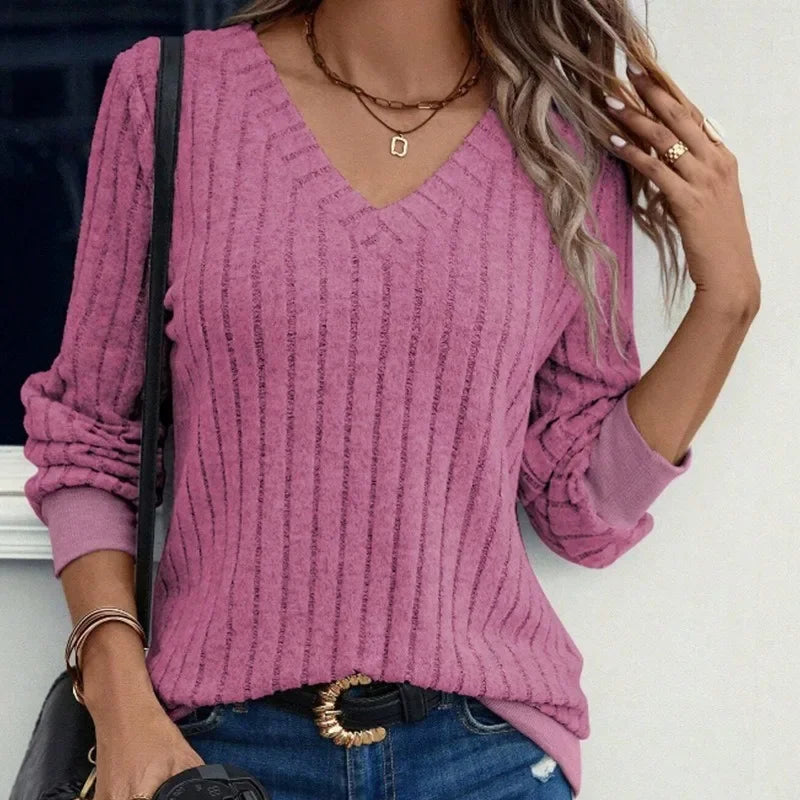 Sara | Winter Vibe Sweatshirt mit V Ausschnitt