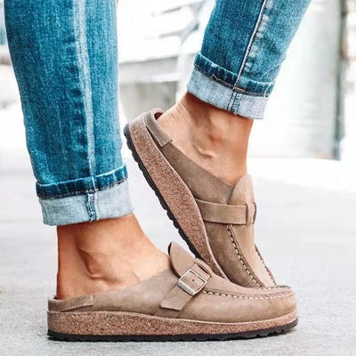 Wildleder-Loafer mit Schnalle für Damen