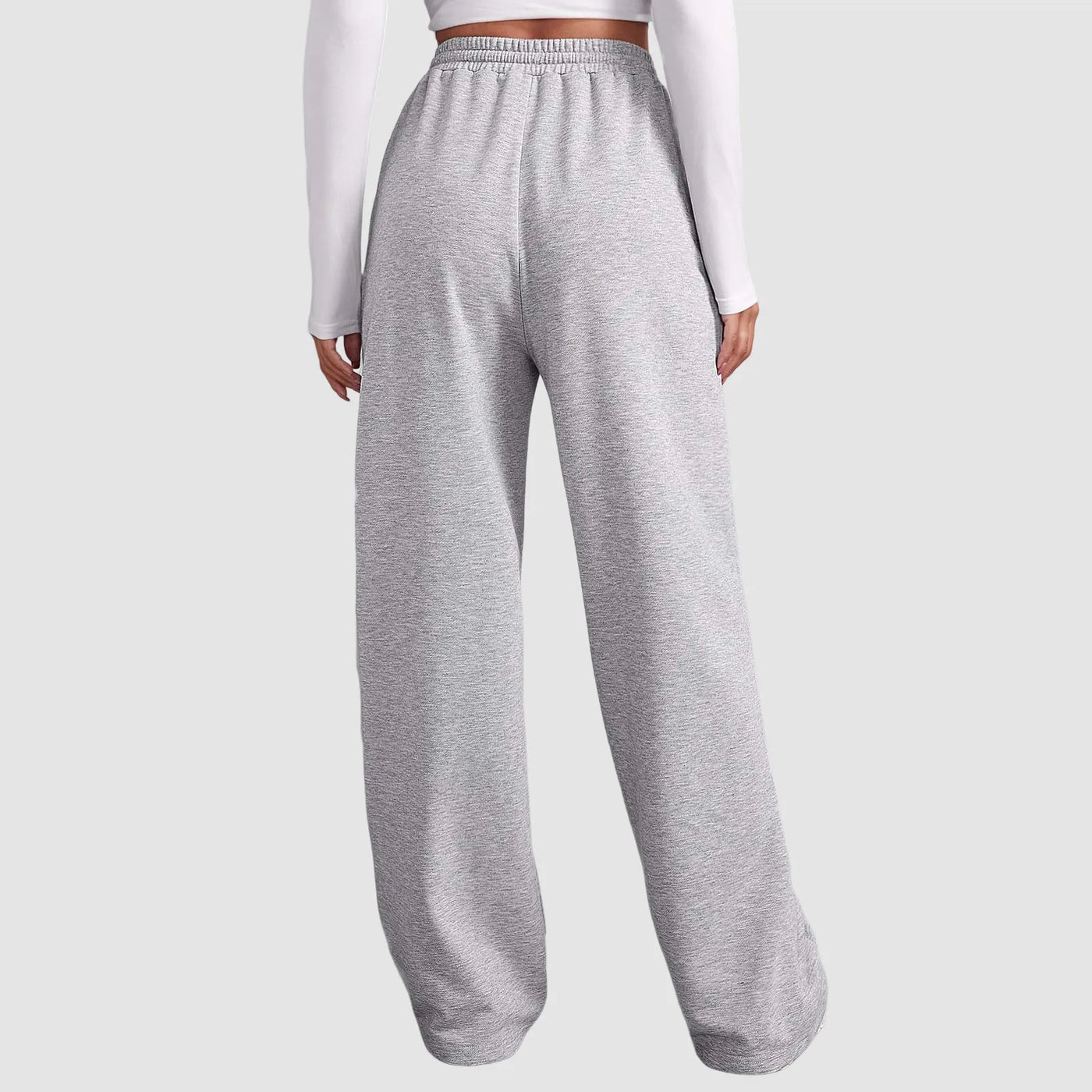Heidi-Mode | Breite Beinen Hosen für Frauen Fleece für Sweatpants Gerade Hosen Bund Alle Math Einfache Fitness Joggers Reise Basis Hosen