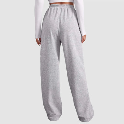 Heidi-Mode | Breite Beinen Hosen für Frauen Fleece für Sweatpants Gerade Hosen Bund Alle Math Einfache Fitness Joggers Reise Basis Hosen