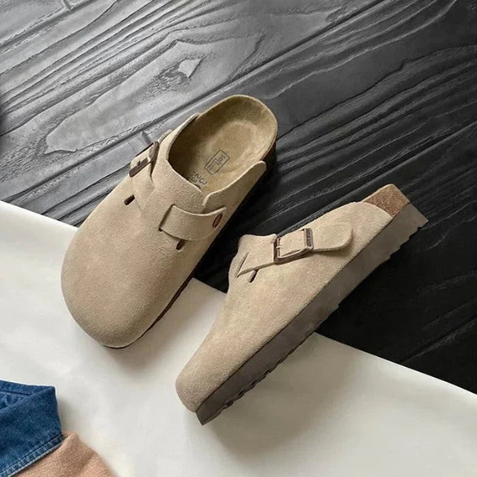 Wildleder-Loafer mit Schnalle für Unisex