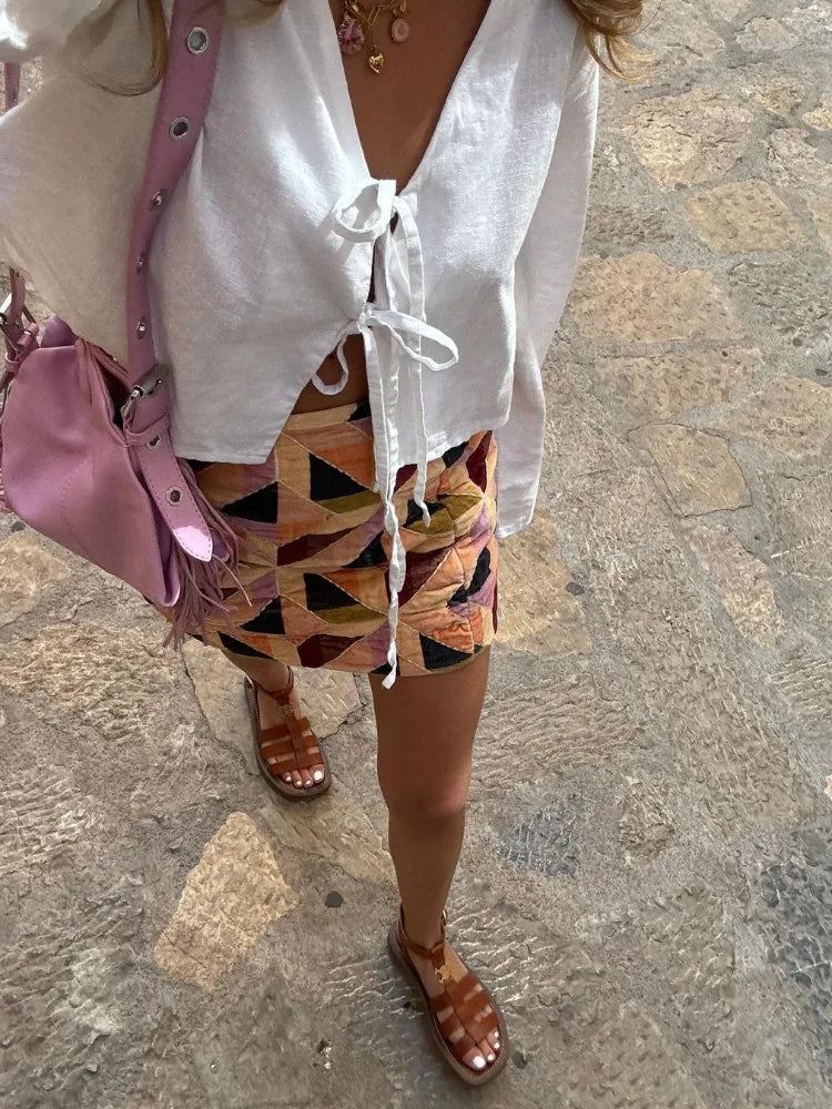 Heidi-Mode | Schnür-Longsleeve-Shirt