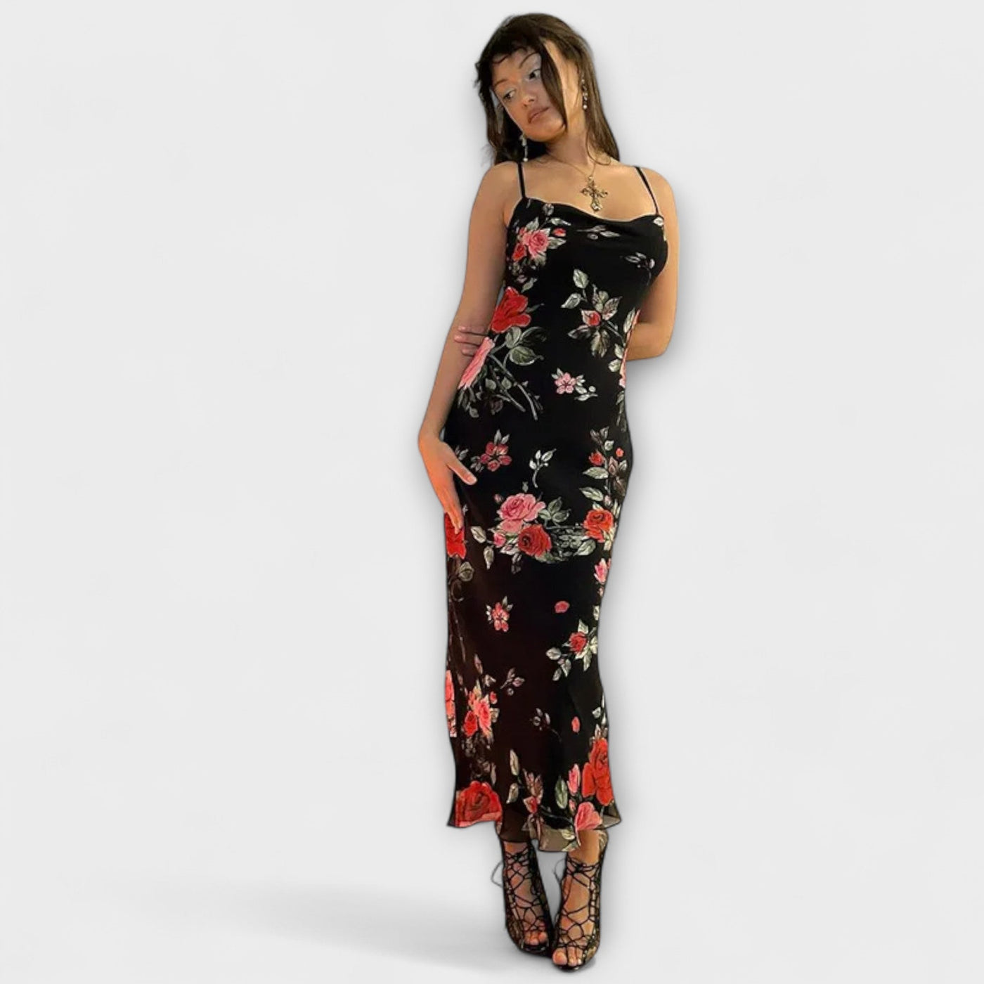 Floral Print Spaghetti Strap Bodycon Dress