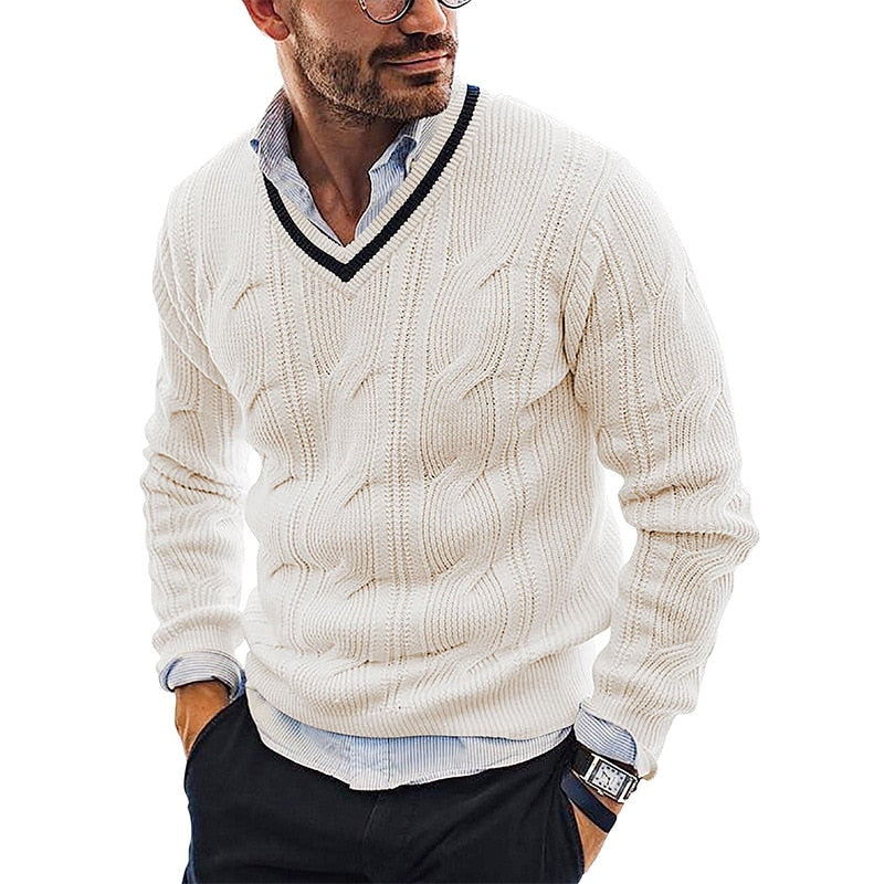 Vintage Langarm-Winterpullover für Männer