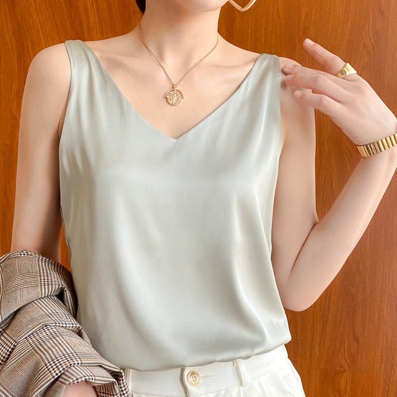 Maria | Elegantes Seiden Tanktop