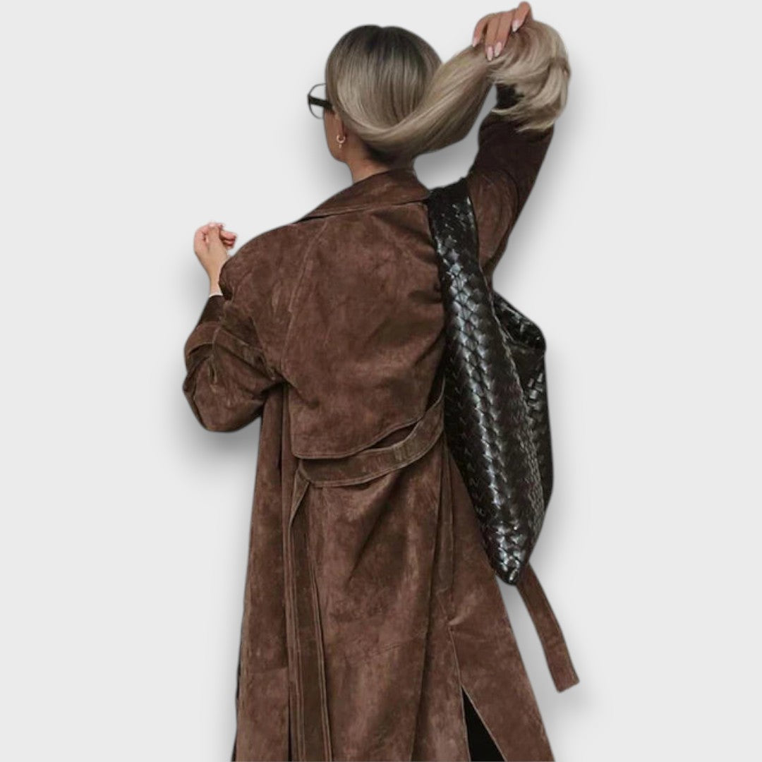 Weyla – Trenchcoat in Wildlederoptik