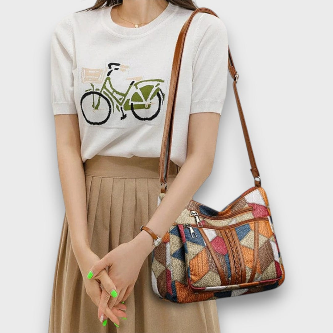 Solara – Mosaik-Lederhandtasche