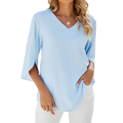 Sophie | Stilvolle Sommerbluse mit V Ausschnitt