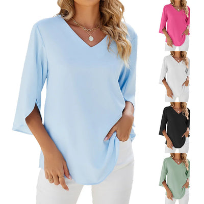 Sophie | Stilvolle Sommerbluse mit V Ausschnitt