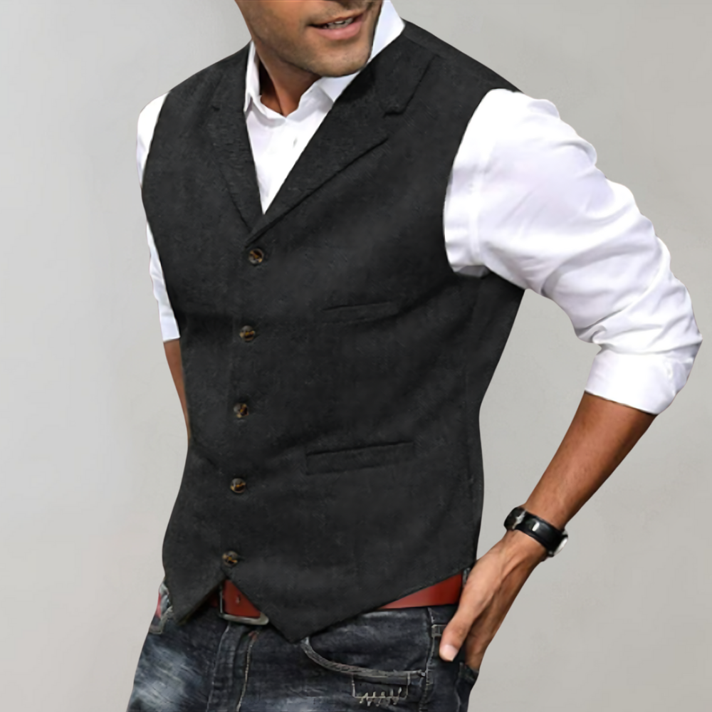 Herren Weste mit Reverskragen | Klassische Anzugweste für festliche Anlässe