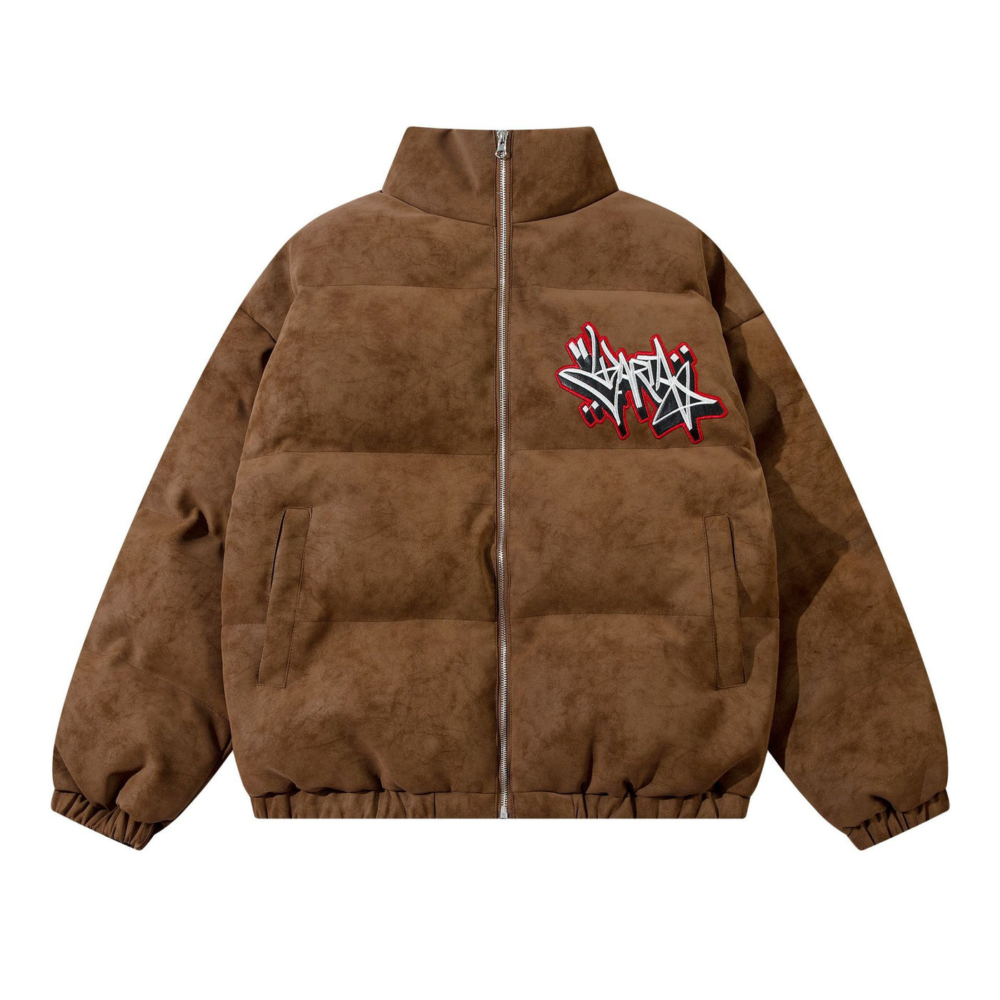 Street Style Gestickte Baumwolljacke mit Warmfutter