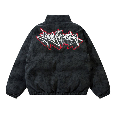 Street Style Gestickte Baumwolljacke mit Warmfutter