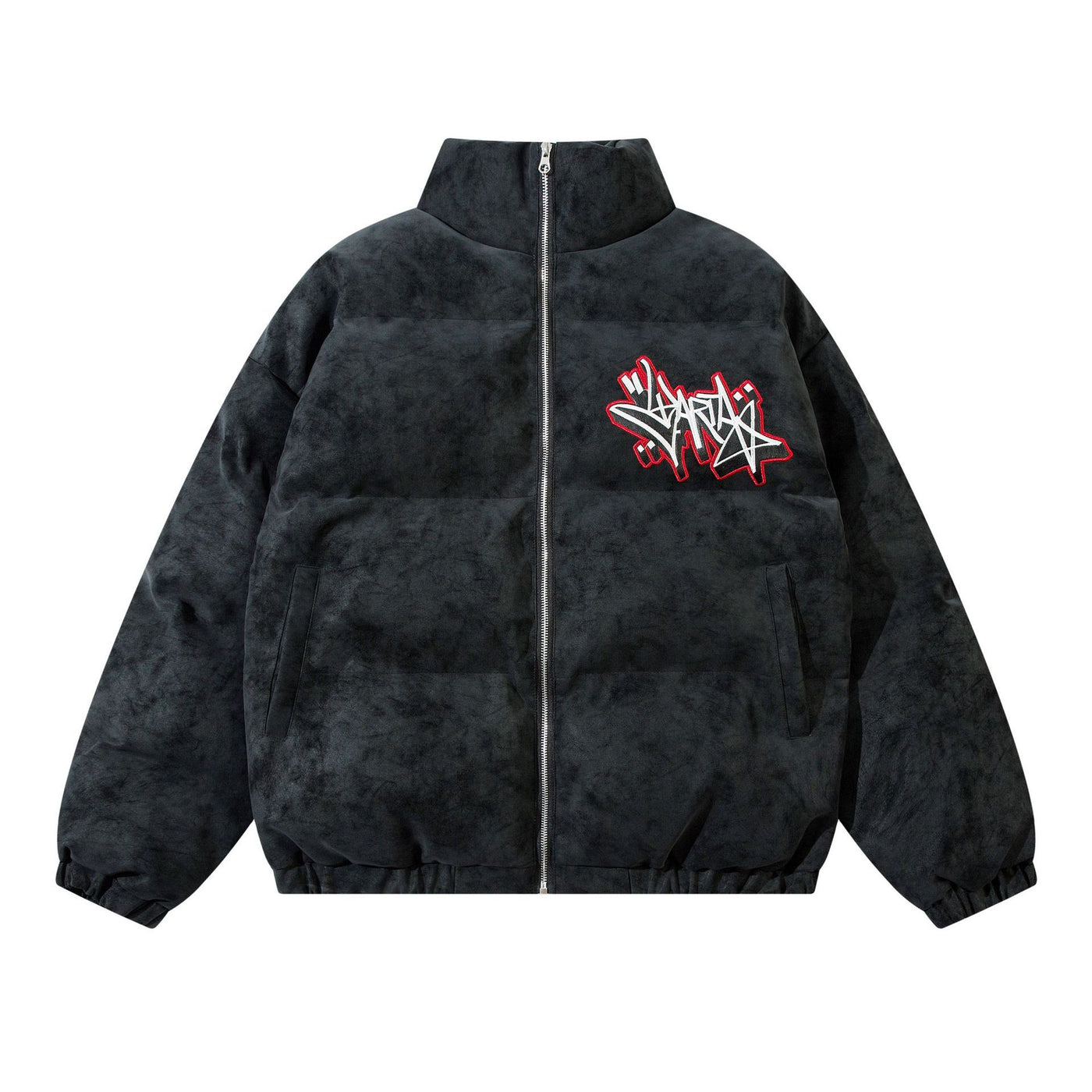Street Style Gestickte Baumwolljacke mit Warmfutter