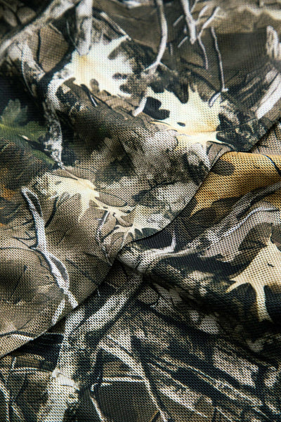 Anna | Off-Shoulder Mesh-Top mit Camouflage-Print & Trompetenärmeln