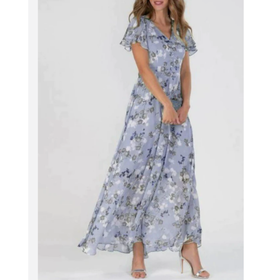 Amélie – Sommerliches, formelles Blumen-Maxikleid für elegante Anlässe
