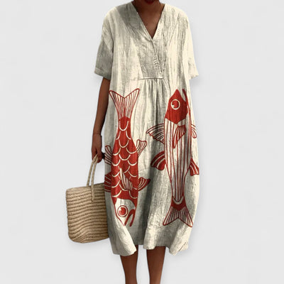 Alida | Premium Maxikleid mit tiefem Ausschnitt