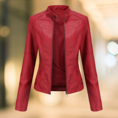 Lederjacke mit Stehkragen für Frauen