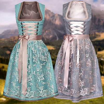 Einzigartiges Kleid mit Bluse und Schürze