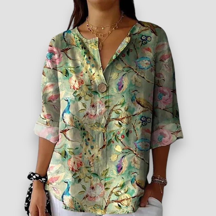 Isabel | Bluse mit Blumenstickerei