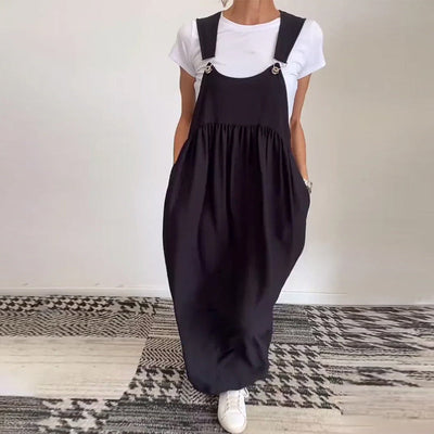 Heidi-Mode | Kleid Lässig Einfarbig Hosenträger