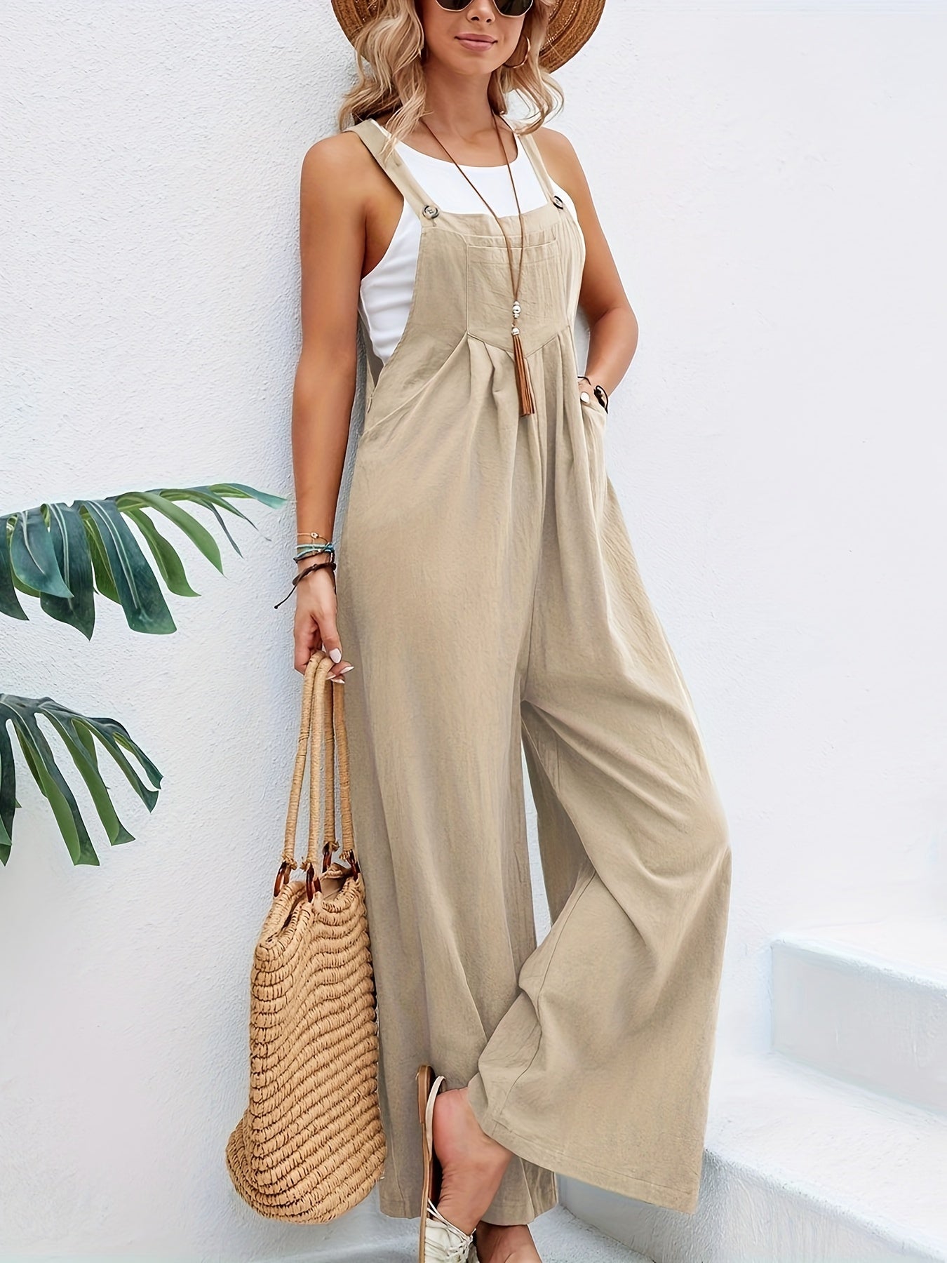 Ärmelloser Boho-Jumpsuit für Damen